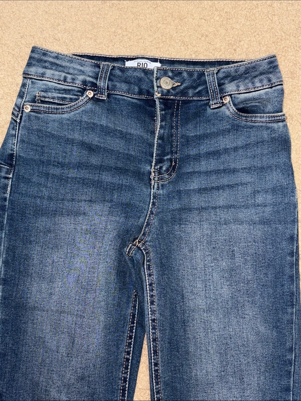 Women's Dark Blue Skinny Jeans - Slim Stretch Fit - Picture 2 of 7
